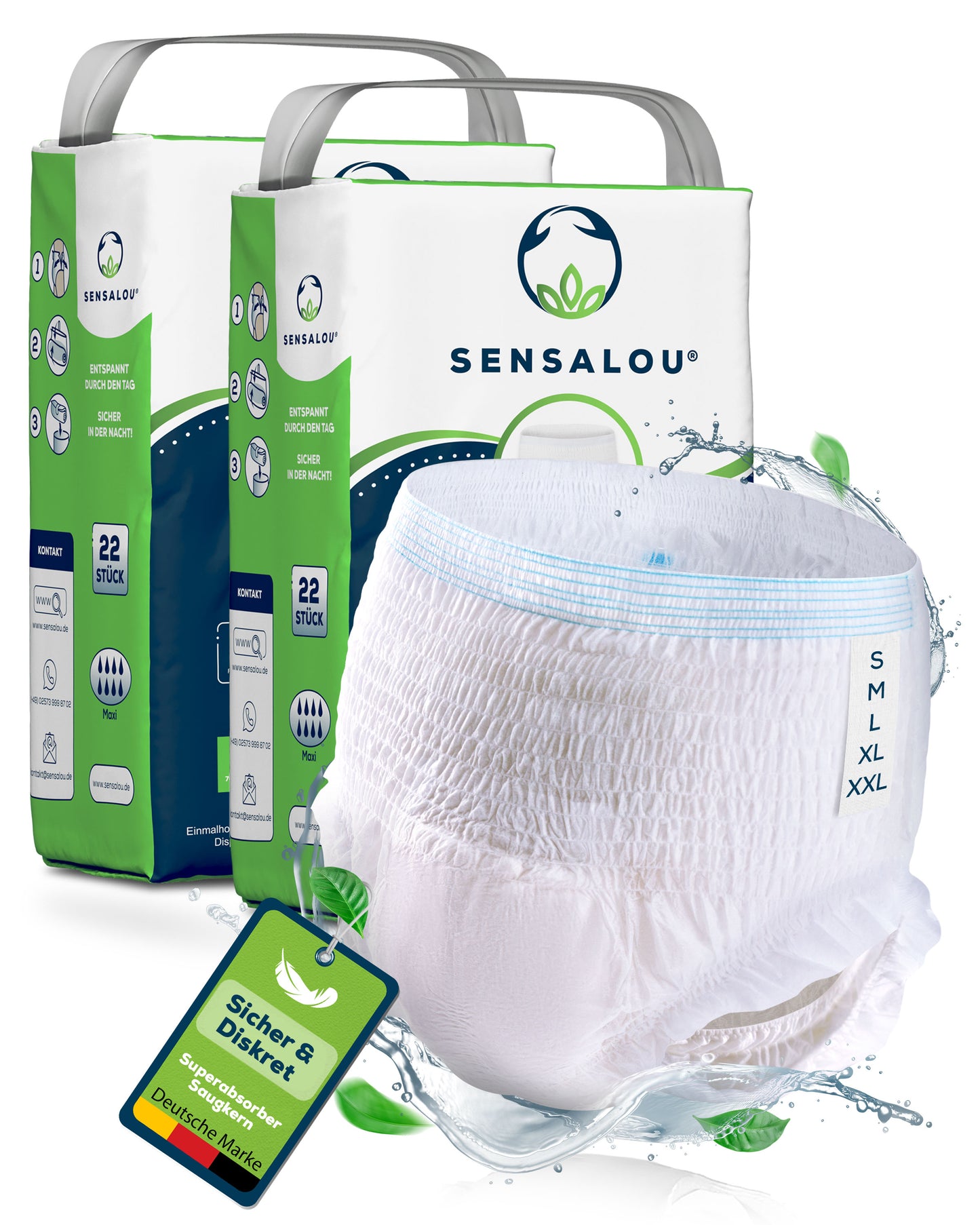Sensalou Incontinence Pants - Diapers for adults with maximum absorbency (Maxi)