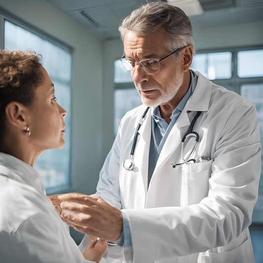 Ein Arzt bespricht mit seiner Patientin Therapie Möglichkeiten 